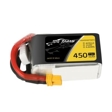 Tattu 450mAh 14.8V 75C 4S1P Lipo (rövid) 